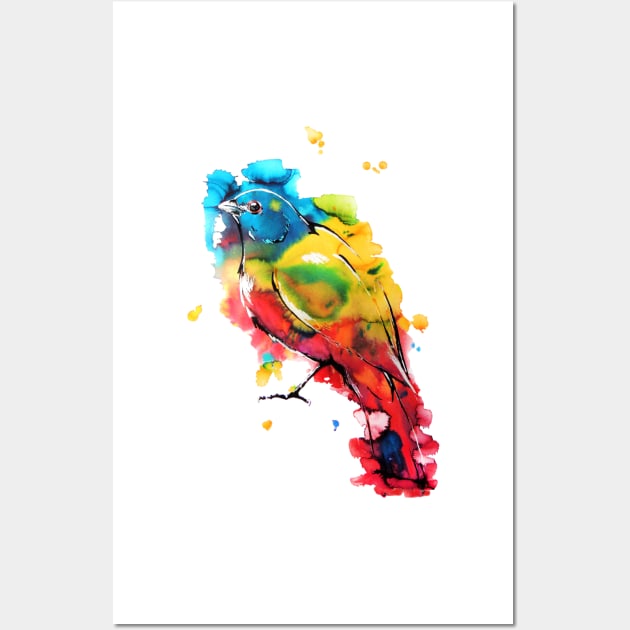 Painted Bunting Wall Art by 10000birds